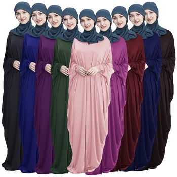 2023 נשים מוסלמיות תפילה הלבוש האסלאמי חופשי שמלת מקסי Khimar Jilbab ערבית החלוק Abaya רמדאן עיד בגדים Kaftan שמלת כפיות