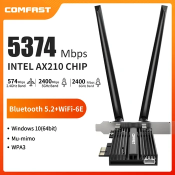 CF-AX210 PRO 5374Mbps שולחן עבודה אלחוטי PCI-e Intel AX210 NGW כרטיס 802.11 ax BT5.2 PCI Express WiFi 6E כרטיס רשת על Win10