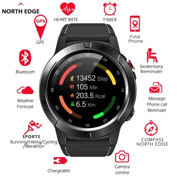 לקצה הצפוני שעון חכם GPS Bluetooth תואם-Smartwatch גברים נשים IP67 עמיד למים קצב הלב לחץ דם צג השעון.